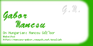 gabor mancsu business card